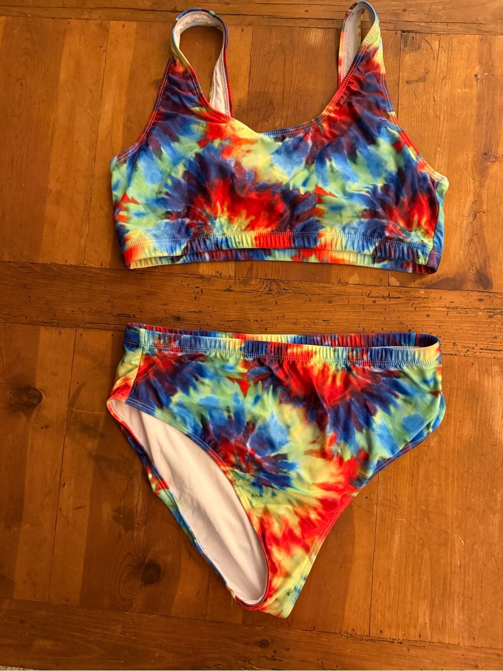Girls Tie-Dye Two-Piece Swim Bikini - Rainbow